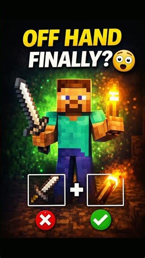 Off-Hand aa gaya?! Minecraft Bedrock New Update 🤯#minecraft #shorts