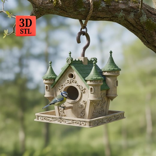 Castle Birdhouse Bird Feeder STL File | Decorative Garden Hanging Decor (digital Download) - Etsy