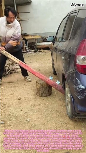 How to Lift a Car with a Wooden Pole | Emergency Farm Vehicle Repair