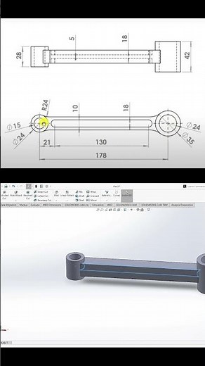 Crafting a Connecting Rod in SolidWorks. 🛠️✨