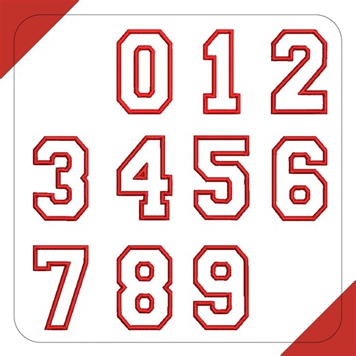 College Varsity Applique Numbers Machine Embroidery Design - Cap Size - Instant Download Digital Design File - Etsy