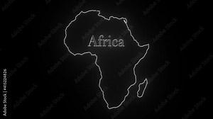 Map of Africa, Africa outline, Animated close up map of Africa, Animated close up map