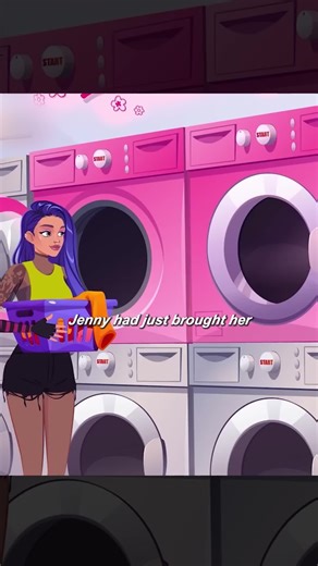 Woman goes to self-service laundromat to do laundry, only to find her best friend thrown in the washing machine #anime #hunting