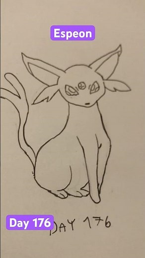 Day 176 of my 1 year drawing challenge how to draw Espeon from Pokémon #pokemon #espeon #draw #eevee