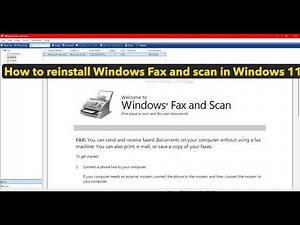 How to reinstall Windows Fax and scan in Windows 11