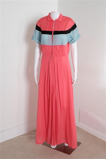 1940's Vintage Pink Zip up Dress Robe Dressing Gown 28" Waist 34" Bust - Etsy