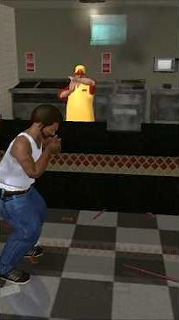 CJ eating food vomit Grand Theft Auto San Andreas