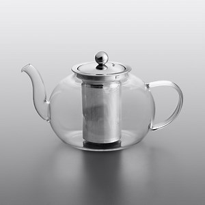 Acopa Lotus 42 oz. Glass Teapot with Stainless Steel Infuser