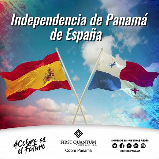 Hoy conmemoramos 201 años de la Independencia de #Panamá de #España, proceso que se desarrolló entre el 10 y el 28 de noviembre de 1821, donde nuestro país rompió los lazos que existían, hasta ese momento, con el Imperio español. 🎇 Viva Panamá 🇵🇦 #CobrePanamá #CobreEsElFuturo👷🏼‍♂️🇵🇦👷🏻‍♀️ #FiestasPatrias #MesDeLaPatria | Cobre Panamá