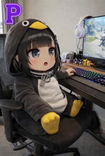 malah main komputer 🐧 #trending #chibi #trending #gugugaga