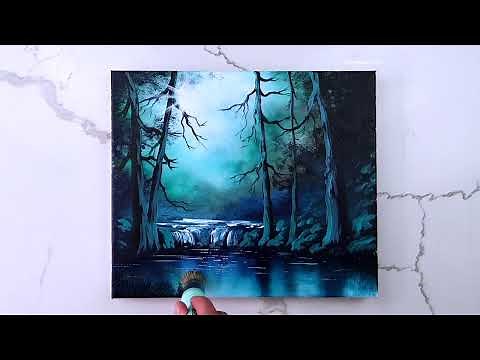 Magic of Moonlight: Easy Step-by-Step Acrylic Landscape Painting for Beginners
