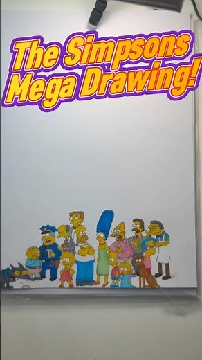 The Simpsons mega drawing continues! 80 Simpson characters on one A3 paper #TheSimpsons #shorts
