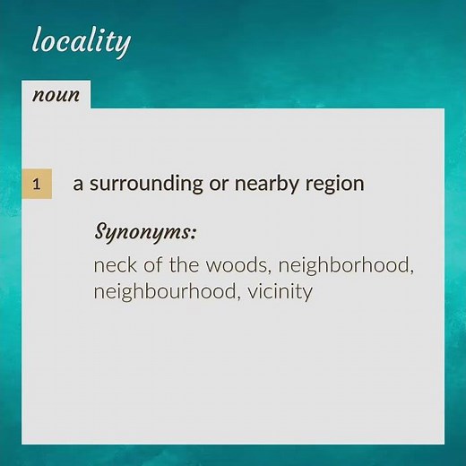 Locality | meaning of Locality