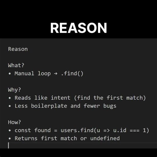 Stop Looping to Find Items in JavaScript 😅 Use .find() Instead #shorts #javascript #viralvideo