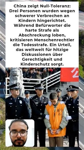 Chinas harte Strafe bei Verbrechen gegen Kinder ⚖️ #shortvideo