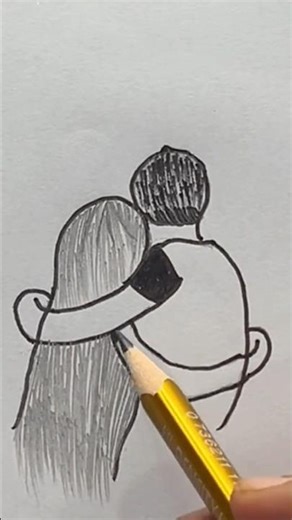 “Romantic Couple Sketch | Simple Pencil Drawing”||“Couple Hug Drawing Tutorial”