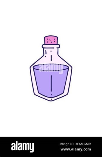 radioactive glowing animation of cartoon of a potion bottle Stock Video Footage - Alamy