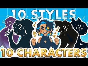 10 OCs in 10 art styles challenge! ☆ (gravity falls, my little pony, cookie run, & more!)