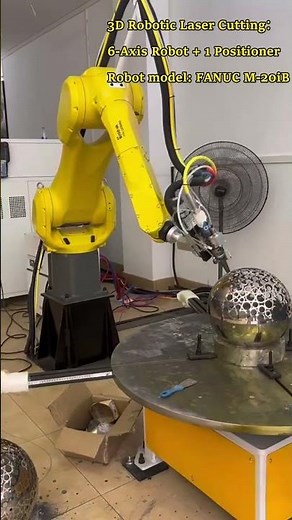 7-Axis Robotic 3D Cutting of a Sphere | FANUC M-20iB