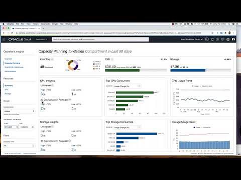 Oracle Cloud Infrastructure Operations Insights Capacity Planning