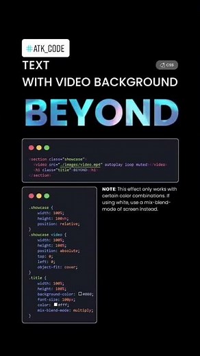 Text with video background effect made with CSS | CSS animations