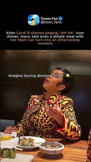 Cardi B suddenly started singing “AH HA” during dinner #CardiB #AHHA