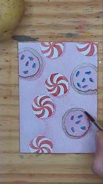 Christmas watercolor peppermint pattern tutorial beginner friendly
