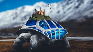 Tortoise Island And Underwater Surrealism Creative Photo-Manipulation With Quick Making GIF And Creation Process (YouTube Tutorial)