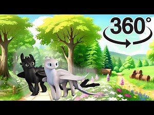 🐉 TOOTHLESS and LightFury dancing together In 360 VR video | Toothless dragon dancing