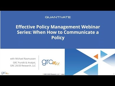Effective Policy Management Series, Part 2: How to Communicate a Policy