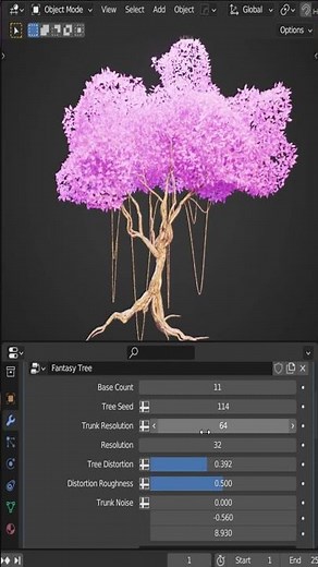 Stylized Fantasy Free Blender Tree Generator #blendertutorial #shorts #blender3d