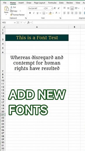 How to Add New Fonts in Excel #shorts