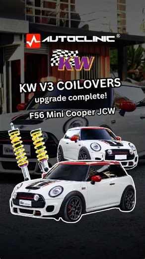 KW V3 coilover upgrade for the F56 Mini Cooper JCW! 💛💜