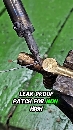 Leaky brass fixed with simple solder. 🛠️ #SolderRepair #BrassFix | Az0782