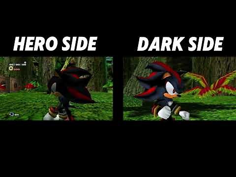 Sonic Adventure 2 Sonic VS Shadow Boss Fight Green Forest Cutscene Comparison
