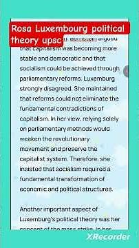 Rosa Luxembourg political theory