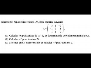 Polynômes d'endomorphisme : Exercice 7