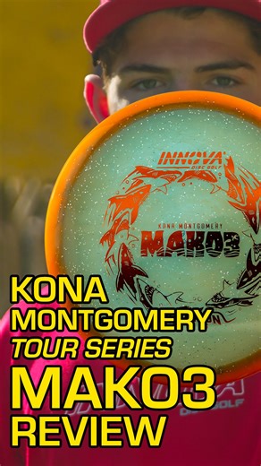 The 2026 Kona Montgomery Tour Series Metal Flake Halo Champion Mako3. A torque-resistant, slightly buffed-up Mako that can handle that Tour Pro heat. The metal-flake/Halo Champion combo gives hard-snapping throwers like Kona the confidence to grip-it-and-rip-it when the gaps get narrow, or when she really just wants to keep it in the fairway. Make scoring a snap with the straight-flying, easy-to-aim, Kona Montgomery Tour Series Metal Flake Halo Champion Mako3. [5|5|0|0] #discgolf | Innova Discs