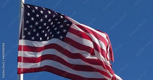 The USA national flag wawing in the wind