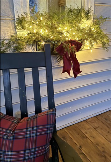 There will be a few more types of evergreens stuck inside the window boxes for Christmas. I also have trees for the large pots and the barrels will be decorated as well! ##redvelvet##windowbox##outdoordecor##christmasdecorating##vintagechristmas