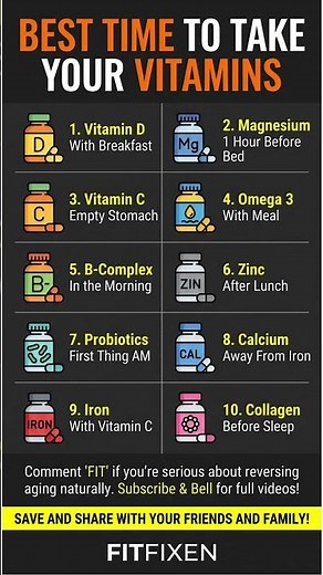 👇 STOP Taking Vitamins Wrong! Best Times For Max Absorption! #FitFixen #Shorts