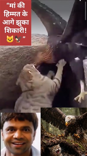 “मां की हिम्मत के आगे झुका शिकारी! 🐱🦅” #MothersLove #BraveHeart #AnimalStory #Inspiration