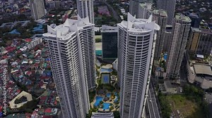 Proscenium at Rockwell drone footage with community housing on the background