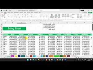 MS Excel 365 Bangla Tutorial (Project Salary Sheet)