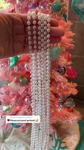 Decorating Our Little Mermaid Christmas Tree with Pearl Garland! 🧜‍♀️💕