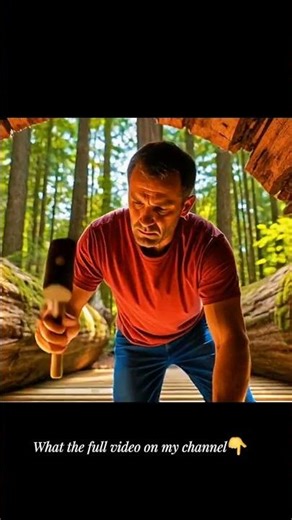 Giant Fallen Tree Turned Into Modern Cabin #satisfying #construction #asmr