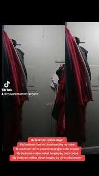 My bedroom clothes closet hanging color coded session