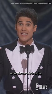Darren Criss gives the sweetest shoutout to his wife Mia while accepting the Tony Award for best Leading Actor in a Musical. 🥹 #TonyAwards | E! News