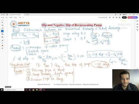 Lecture 88 Slip, Percentage of Slip and Negative Slip of Reciprocating Pump #Hydraulic #Machines