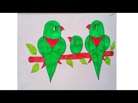 How To Draw Parrot Drawing from word Mom|| Parrot Drawing step by step || Very Easy Parrot Drawing